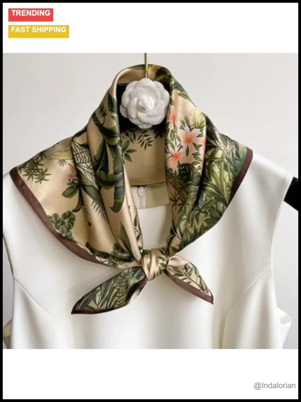 100% Mulberry Silk Small Square Scarf 21x21 Lightweight Neckerchief